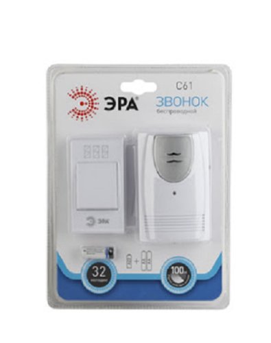 Звонок беспроводной аналоговый Эра C61 6 мелодий белый фото Звонок беспроводной аналоговый Эра C61 6 мелодий белый картинка